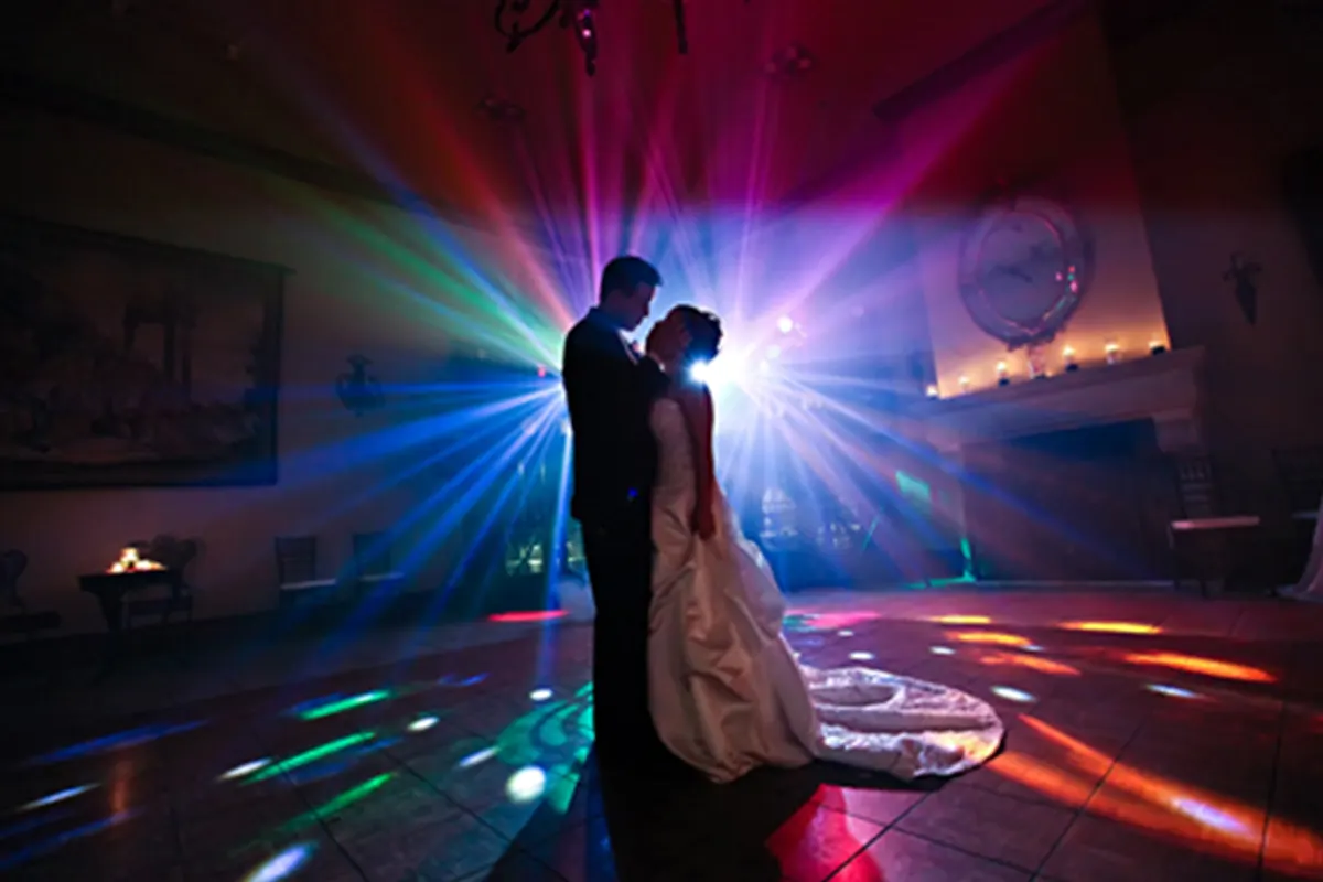 wedding reception dance floor lighting dj