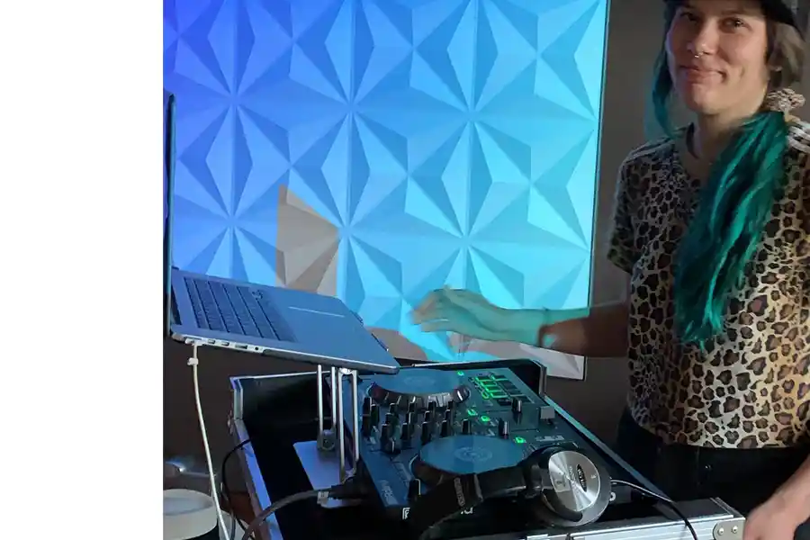 hill picha DJ'ing a wedding